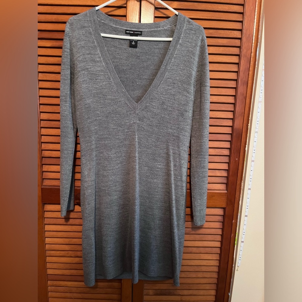 Gray sweater dress